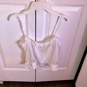 NWT Free People Intimately White Ruffle Crop Top